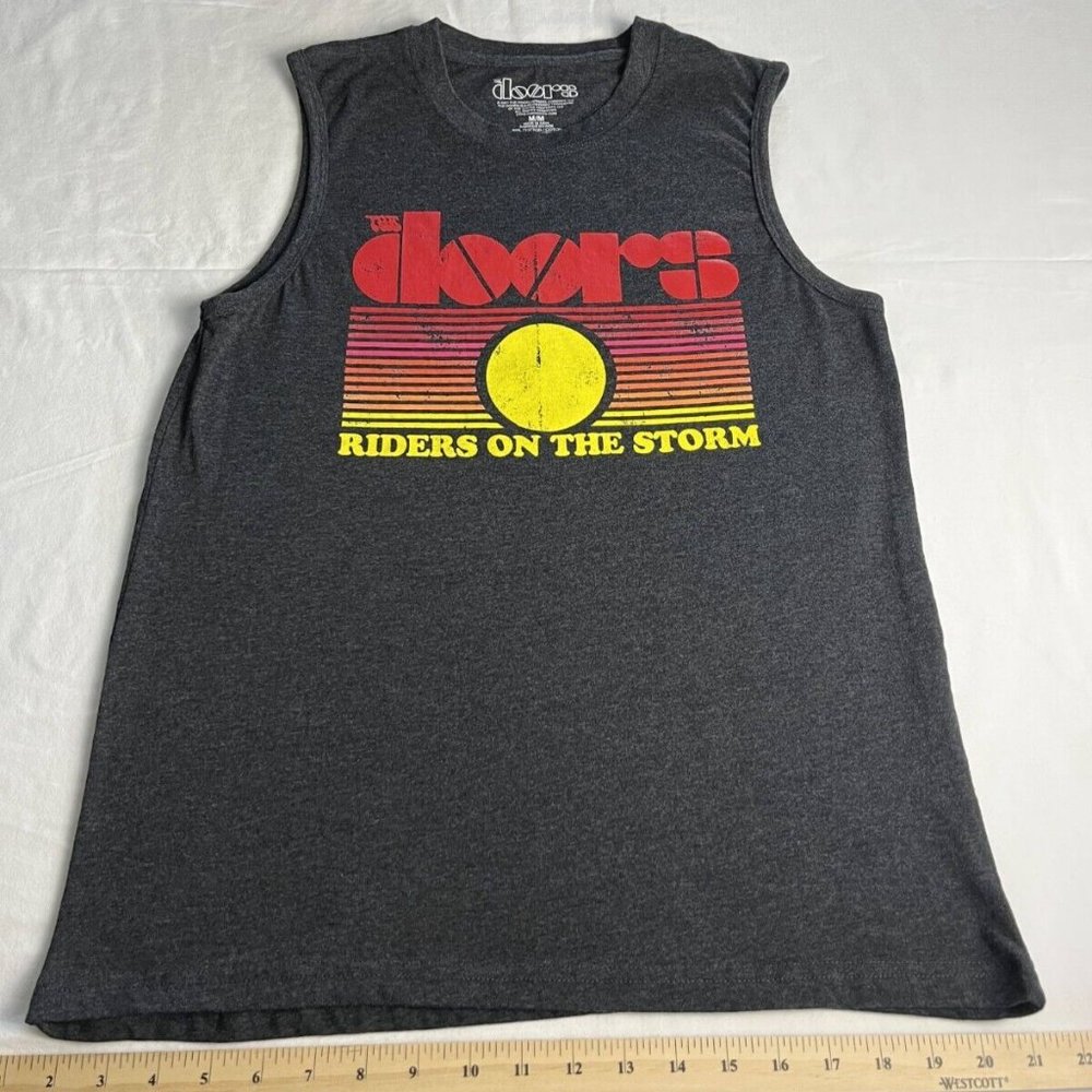 The Doors Tank Top Women Size M Gray Riders the Strom Graphic Cotton Pullover